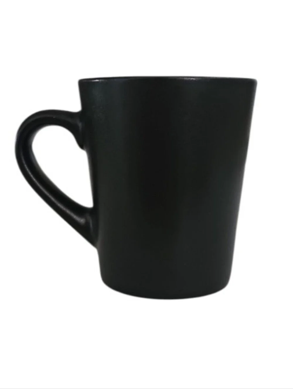 Hand Painted Black Espresso Cup Saucer Set 2 Modern Artisan Pottery Demitasse